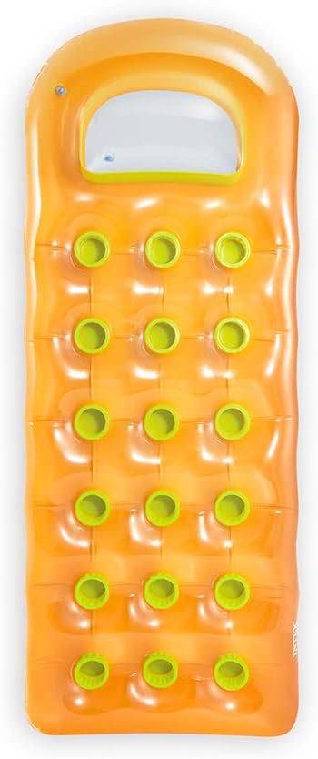 Intex 59895EU - Materassino con Oblò, 18 buchi Assortiti, Vinile, Multicolore, 188x71 cm