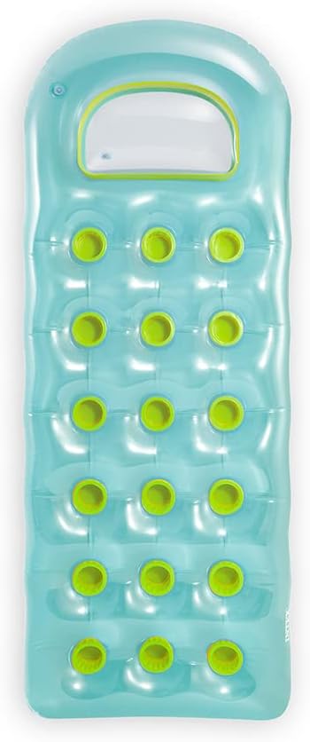 Intex 59895EU - Materassino con Oblò, 18 buchi Assortiti, Vinile, Multicolore, 188x71 cm