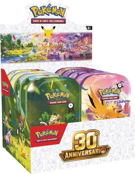 Pokémon 30° Anniversario Display Completo 10 Mini Tin ITA