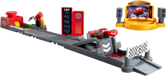 Mattel CARS - Pista di Lancio Piston Cup, set lungo 50+ cm con salti