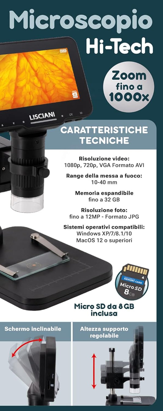 Lisciani Giochi - Hi tech Educativo Microscopio, 109869