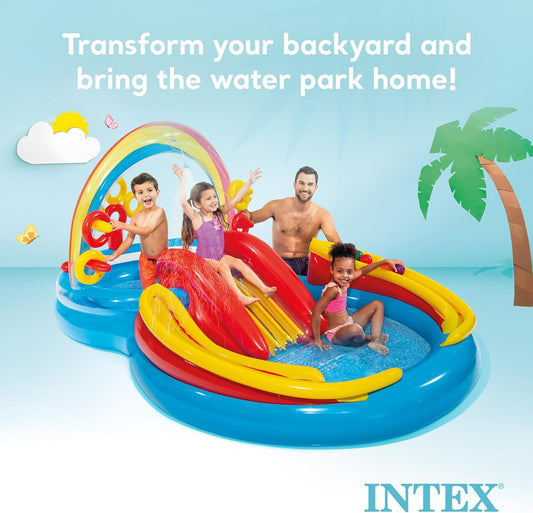 Intex 57453NP- Playground Arcobaleno, 297 x 193 x 135 cm, Blu/Rosso/Giallo