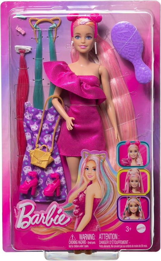 Barbie - Fun & Fancy Hair, bambola con lunghissimi capelli biondi