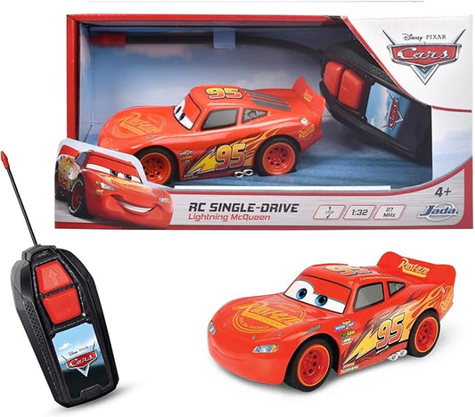 Disney Cars Flash McQueen con funzione turbo, 1 canale, 27 MHz, scala 1:32, 14 cm, su 4 anni