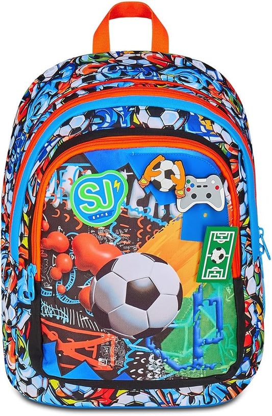 SJ GANG STYLE JAM GANG Zaino Scuola Advanced, Multicolore, Doppio Scomparto e Tasca per Borraccia, 29 L, Zaino Scuola Elementare, Zaino Bambino