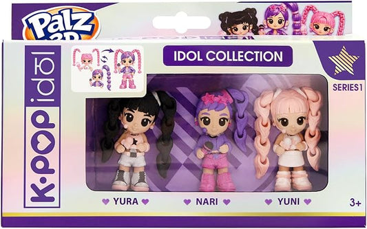 K-POP IDOL PALZ 3D Confezione da 3: Yura, Nari, Yuni Figure collezionabili Altamente articolate e con capelli intercambiabili Giocattolo per bambini a partire dai 3 anni