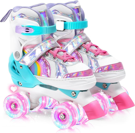 Pattini a rotelle Pattini bambina Regolabili Pattini a 4 Ruote,patini bambini 4 ruote