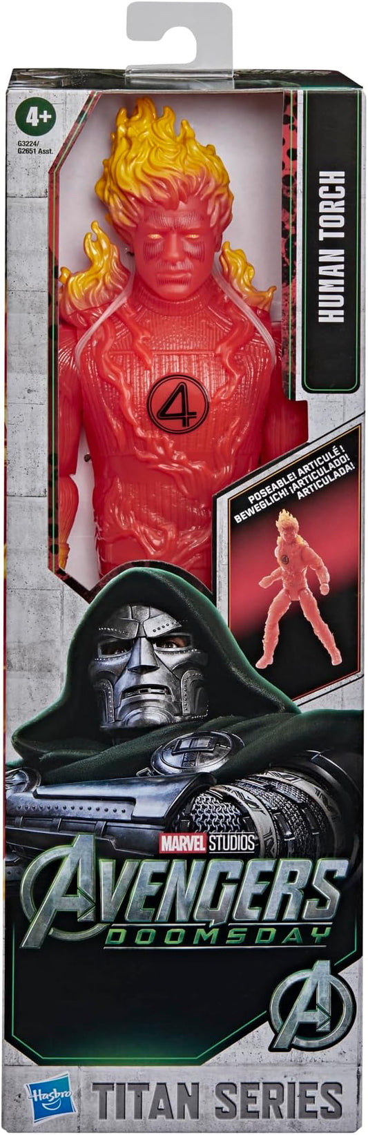 Hasbro Marvel Studios Avengers: Doomsday, Titan Series, Torcia Umana, Action Figure da 29,2 cm, Action Figure e Giocattoli di Supereroi per Bambini e Bambine, dai 4 Anni in su