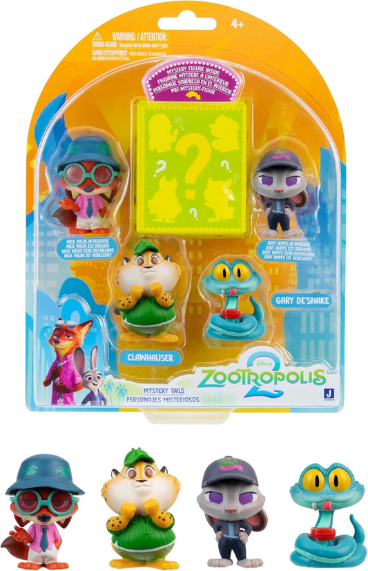 Disney Zoomania 2 - ZOTP0060 - Mystery Tails Confezione da 5 personaggi da collezione - 5 cm - Serie Collector per bambini dai 4 anni in su