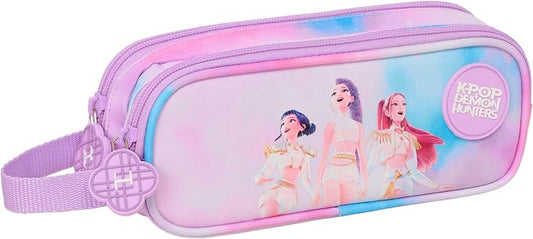 K-POP Demon Hunters - Artist - Astuccio doppio per bambini, ideale per bambini in età scolastica, comodo e versatile, resistenza, 21 x 6 x 8 cm