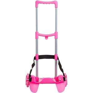 SJ Gang Carrello Trolley Scuola Rosa 3 Ruote Pieghevole per Zaino