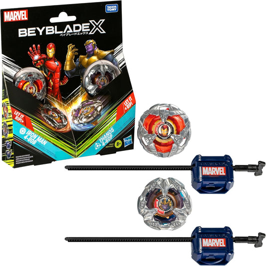 Beyblade X in collaborazione con Marvel, Iron Man 4-80B vs. Thanos 4-60B, confezione multipla