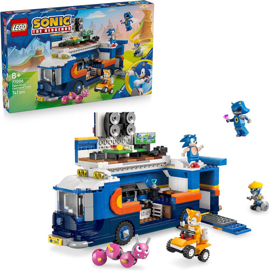 LEGO Sonic the Hedgehog Team Sonic Command Truck Toy - Interactive Set with an ATV Car & 5 Figures incl. Tails - Gift for 8+ Year Old Boys, Girls & Gaming Fans - 77006