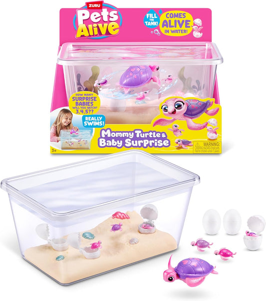 Pets Alive Mama Turtle Surprise di ZURU, giocattolo robotizzato animale tartaruga