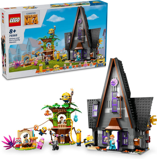 LEGO Cattivissimo Me I Minions e la Villa della Famiglia di Gru, Set dal Film della Illumination con Casa Giocattolo e Casetta sull'Albero da Costruire, Giochi per Bambini e Bambine da 8 Anni 75583