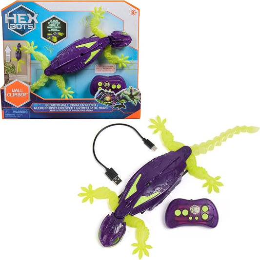 HEX BOTS, Geco Telecomandato Fluo Glow-In-The-Dark, Ricaricabile, 4+ Anni