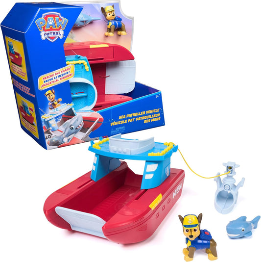 Paw Patrol, Sea Patroller, Veicolo con Chase e squalo, 2 modalità Perlustrazione, Giocattoli per Bambini e Bambine dai 3 Anni in su