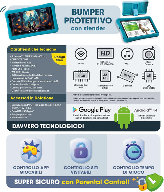Lisciani Giochi - Hi Tech Educativo L.I.A. Mio Tab 7", 114214