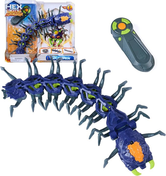 HEX BOTS, Robot Millepiedi Radiocomandato Con Occhi Luminosi, 4+ Anni