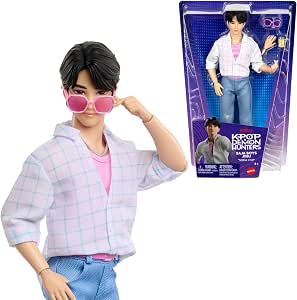 Mattel KPop Demon Hunters - Jinu dei Saja Boys, bambola con outfit da performance per la canzone "Soda Pop", accessori occhiali da sole rosa e lattina di soda inclusi, JRN38