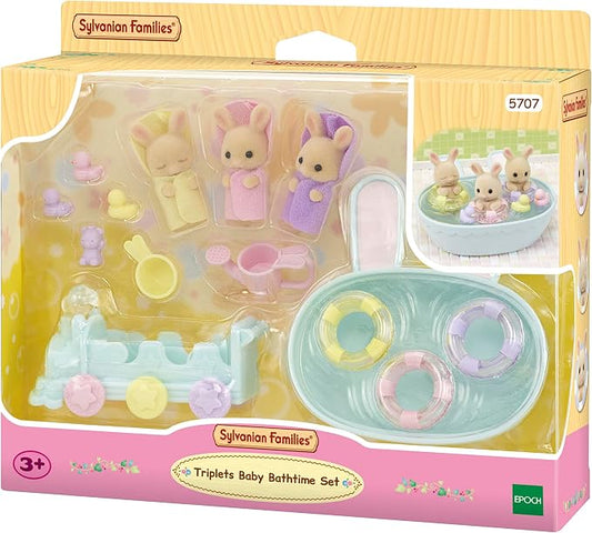 Figurines Sylvanian Families Les triples Lapin Crème et accessoires de bain