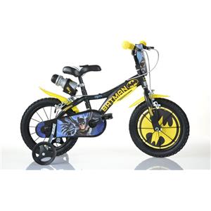 Dino Bikes Bicicletta Batman 16" - Sicura e Divertente per Bambini 5-8 Anni con Rotelline Stabilizzatrici