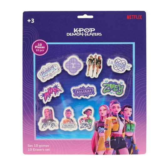 Set 10 gomme da cancellare k‑pop demon hunters ufficiale – cartoleria scuola SKU: 160805101
