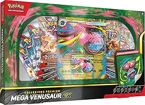 Pokémon: collezione premium Mega Venusaur-ex del GCC Pokémon (una carta promozionale olografica, una carta promozionale lenticolare gigante e otto buste di espansione)