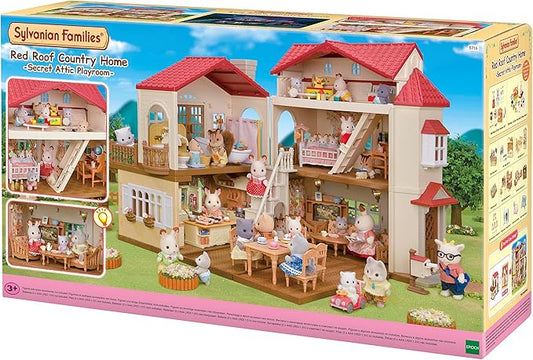 Sylvanian Families - Casa Grande con Luce, Attico Segreto e Spazi Modulari – Playset Dettagliato per Bambini – Modello 5716