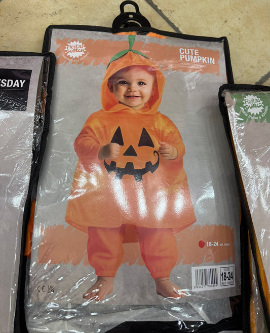 HALLOWEEN VESTITO ZUCCA 18-24 MESI