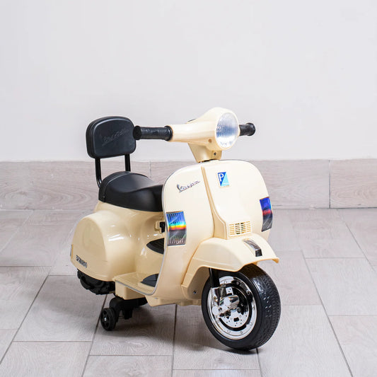 Moto Elettrica per Bambini Vespa px150 Small 6V con Licenza Ufficiale Luci Led Suoni Realistici