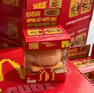 NeeDoh Nice Cube × Collezione di Squishy a Tema Fast-Food, Giocattoli Antistress a Forma di Hamburger  per Bambini e Adulti