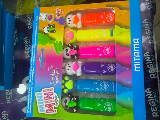 Pennarelli Mitama Mini Mini Fluo profumati 6 colori