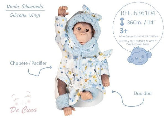 SCIMMIETTA REBORN CON ACCESSORI 36 CM