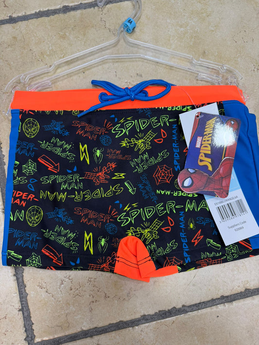 Costume da Bagno Spiderman Boxer per Bambini e Ragazzi, Blu e Rosso, con Stampa Supereroe