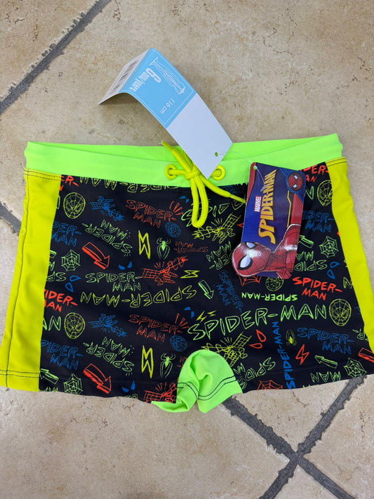 Costume da Bagno Spiderman Boxer per Bambini e Ragazzi, Blu e Rosso, con Stampa Supereroe