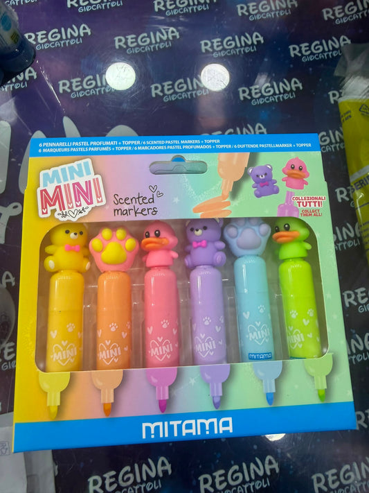 Pennarelli Mitama Mini Mini Fluo profumati 6 colori