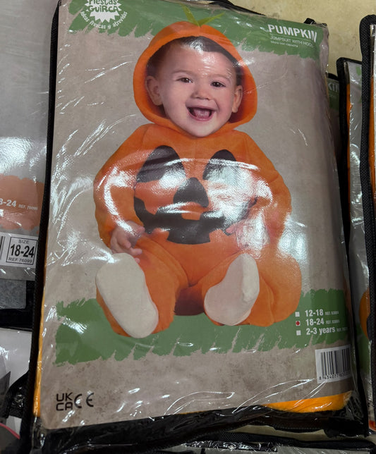 HALLOWEEN TUTA INTERA ZUCCA 18-24 MESI
