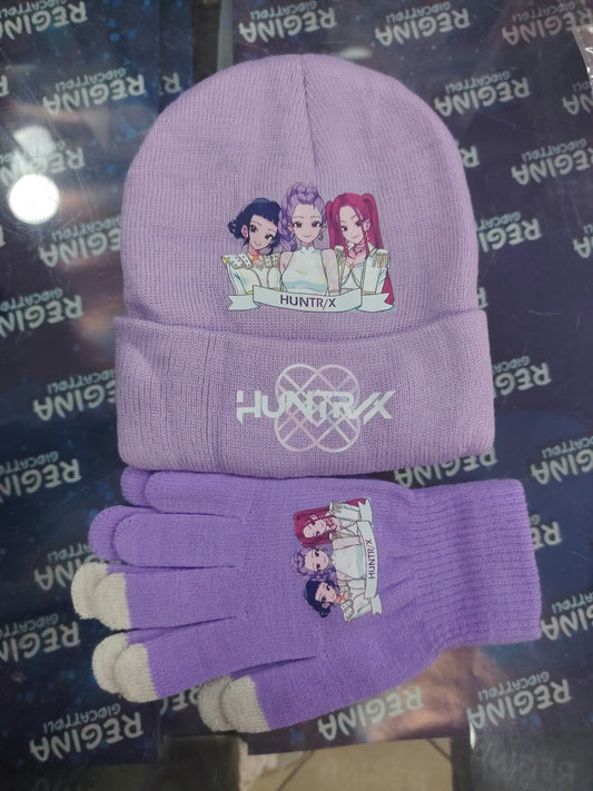 K-POP HUNTRIX KIT 2PZ CAPPELLO E GUANTI TAGLIA UNICA