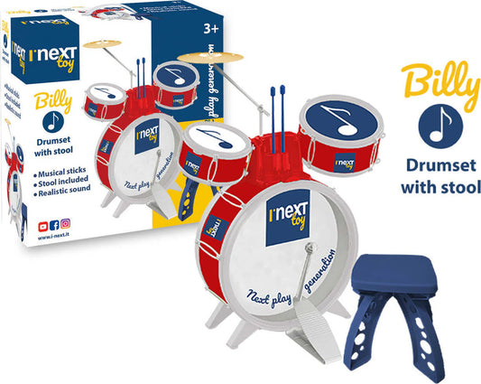 Batteria 4 elementi con sgabello Billy I'Next