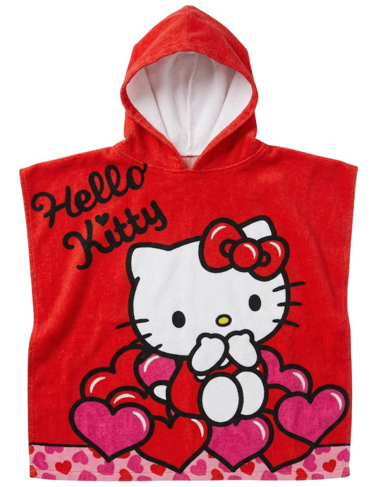 Hello Kitty - Poncho Mare bambini, Asciugamano, Asciugatura Rapida, Ultra Morbido, 50x100cm