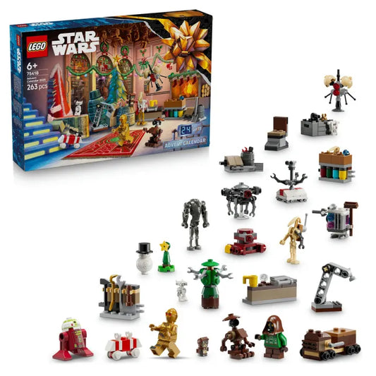 LEGO Star Wars 75418 Calendario dell'Avvento  Gioco per il Conto alla Rovescia di Natale con 24 Sorprese, Idea Regalo 6+ LEGO Star Wars 75418 Calendario dell'Avvento