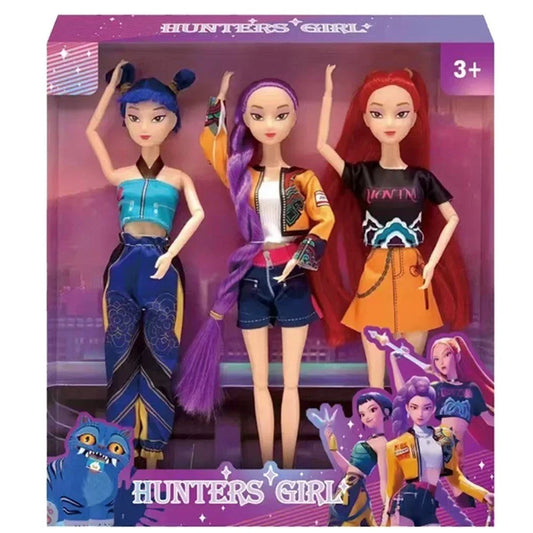 Set 3 Bambole K-Pop Demon Hunters Rumi Zoey Mira 30 Cm