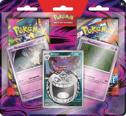 Pokémon Blister 2 Buste Gengar, Marshadow e Mimikyu ITA