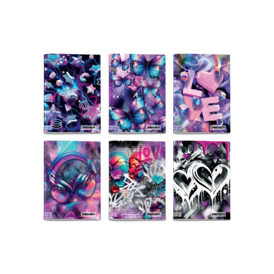 Quaderno Maxi A4 Seven Girl 96 Fogli / 100 gr / 1 Rigo - Fantasie Assortite RIGO C